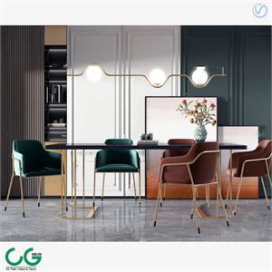 modern square marble dining table chair 3d model